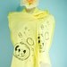 Lemon Yellow Bubbly Chin Screen Printed Jersey Scarf - LAST ONE