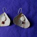 Handforged copper pearl and garnet wing earrings