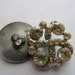 Vintage Buttons - 2 beautiful rhinestone embellished ,1 is mother of pearl, estate sale buttons (lot 1973)
