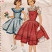 1950s Simplicity 3937 Vintage Sewing Pattern Girl's Dress and Petticoat Size 10
