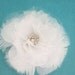 Bridal Hair flower, 4 inch White Organza and Tulle Feather Rose Hair Clip H194 - bridal hair accessory