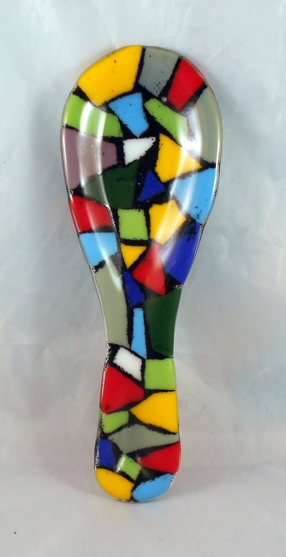 fused glass spoon rest