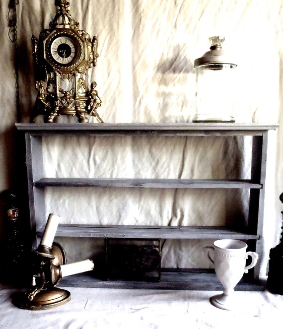 Vintage Wood Distressed Gray Wall Shelf