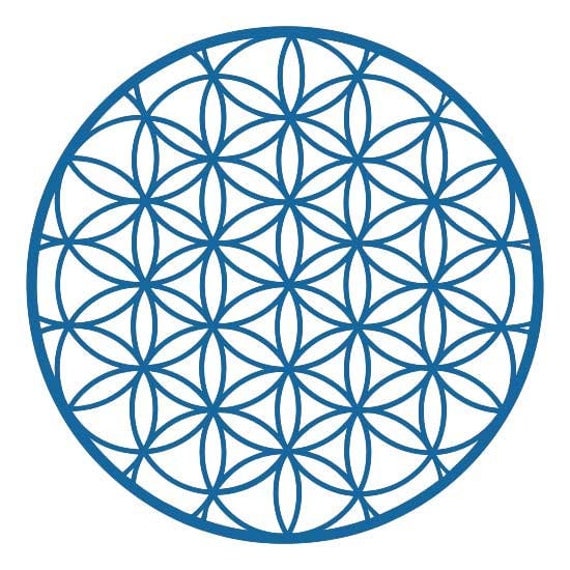 Flower of life sacred geometry blue vinyl decal