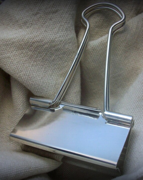 2 inch Sterling Silver Binder Clip modified