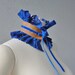 Victorian Inspired Royal Blue Lace Leather And Velvet Ribbon Ruffle Collar Necklace Cowl Statement Piece