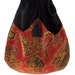 Red Velvet Paisley Pocket Bag Boho Bag Black Velvet Crossbody Purse