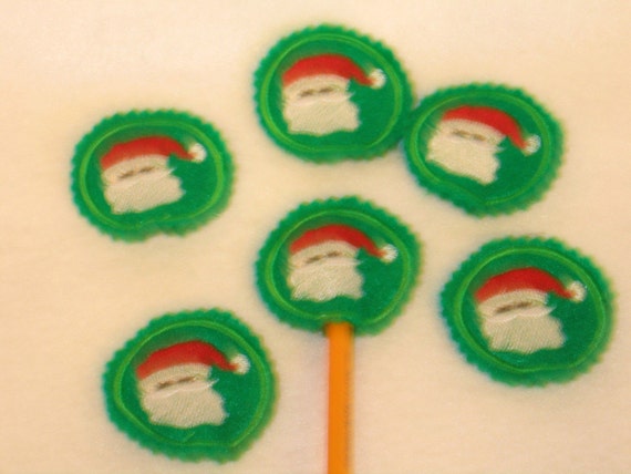 Christmas Santa pencil topper Set of 6 great party favors Quantity discounts Il_570xn