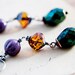 Fairy Earrings Plum Glass Amber Emerald Green Dangle PoleStar
