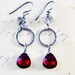 Noir Red Garnet Crystal Earrings Herkimer Diamonds