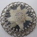Edelweiss Flower Brooch Silver Black White Filigree Vintage Pin