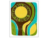 Mid Century Modern Abstract Typography Art Print--All You Have To Do Is Dream--8x10
