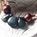 Cat's Eye Necklace - Army Green - Rustic, Tribal, Boho, Bohemian - Gemstone Quartz with Copper African Trade Beads - Hammered Copper Chain