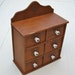 Antique Spice Chest Wood Drawers with Porcelain Knobs