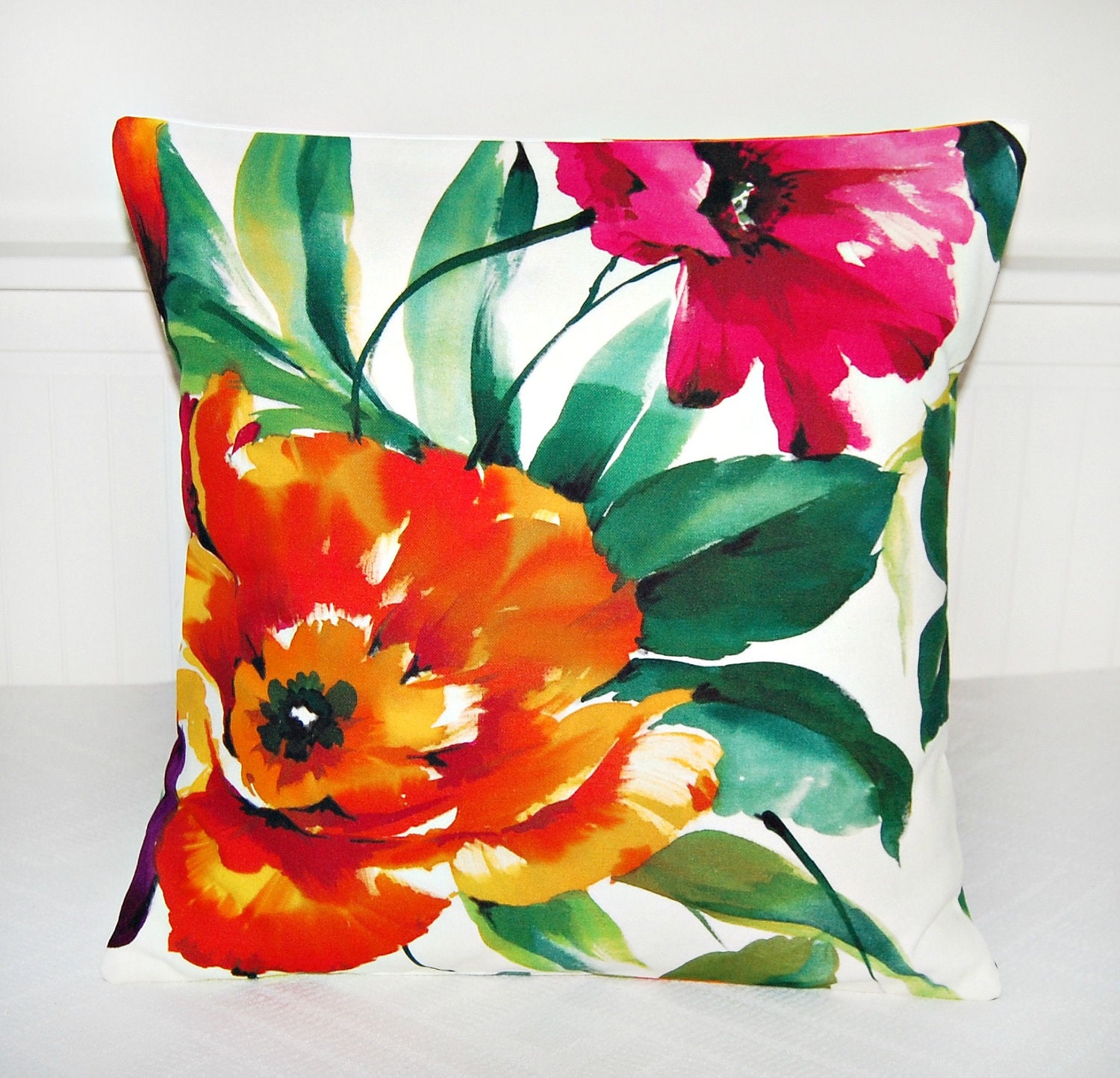 cushion cover accent cerise fuchsia pink pillow by LittleJoobieBoo