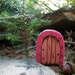 Wooden Fairy Door Fridge Magnet, Gnome Door Magical Portal 2 1/2 inch, Pink