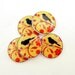 5 Bird Buttons. Handmade Buttons. Yellow and Orange Bird Sewing Buttons.