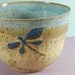 Pottery Bowl Beachside Pottery Large Serving Beach Blue And Sand Glaze Hand Painted Dragon Fly