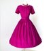 SALE 25 percent off with code vintage 1950's dress ...SMARTCRAFT EMBROIDERED floral raspberry cotton full skirt shirtwaist dress l xl