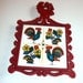Red Cast Iron Rooster Trivet