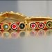 Vintage Micro Mosaic Bracelet Gold Flower Star Glass Tiles Italian Costume Jewelry
