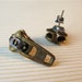 Metal repurposed zipper stud earring - eco friendly jewelry