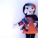 SALE Cloth Doll Handpainted Face, Black Hair