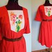 70s embroidered parrot tent Mexican dress