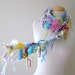 oh scrap. handknit scarf eco friendly bohemian gypsy recycled knitted boho fashion accessories pastel rainbow wearable fiber art