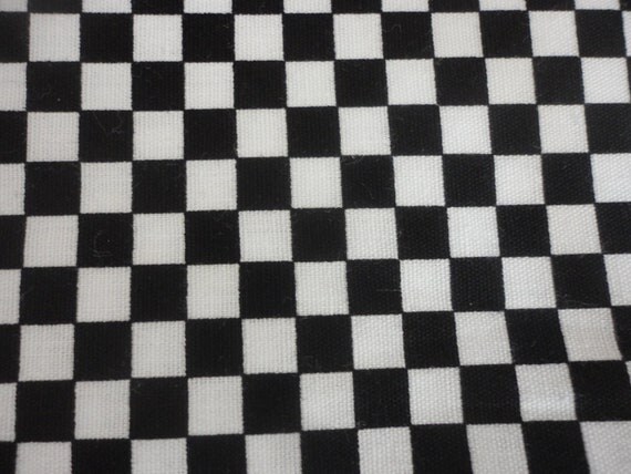 Cotton Fabric Black and White Checkered Cotton Fabric 1 Yard