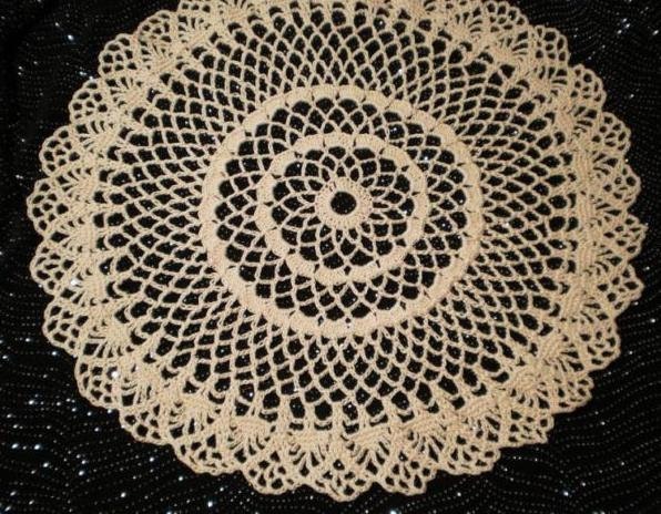 Doily Crochet Pattern Round Fan Doilies Easy by CrochetHooker