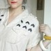 DIY Tribal-print Fishtail-hem Blouse // beige silk military roll-cuff chevron hand-painted shirt