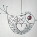 Love Bird In Red / Wire Art Hanging Sculpture