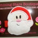 Baby Girl Hair Accessories - Red And White Embroidered Boutique Felt Christmas Santa Claus Hair Clippie For Girls