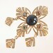 Vintage Maltese Cross Brooch Art Deco Gold Marcasite Style Rhinestones Dangles