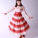 LAST CHANCE Vintage 1950s Party Dress - Red and Pale Pink Tulle Cupcake Princess Strapless Party Wedding Dress Tea Length