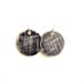 Black Round Dangle Drop Earrings Silver Grey Textured Rustic Sterling Silver Circle Crosshatch
