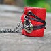 MiniatureBook Necklace Heart Lock & Vintage Red leather