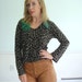 Sheer Spot Vintage 90s Cheetah Animal Patterned Mesh Spot Skinny Fit Stretch Top S/M