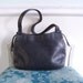 Black Leather Vintage Early 90s Tote Bag Purse Classic Simple