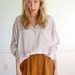 Silky Grey Vintage 80s Oversized Utility Blouse Shirt LARGE L Button Down