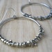 twisted wire hoop earrings, sterling silver .925,hand forged