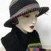 Bolivian Inspired Wool Crocheted Hat/ Wired Brim