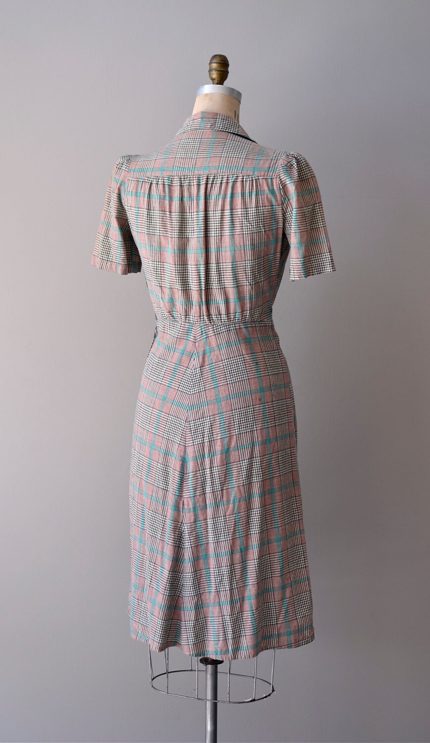 1940s dress / 40s plaid dress / Hi-de-ho dress