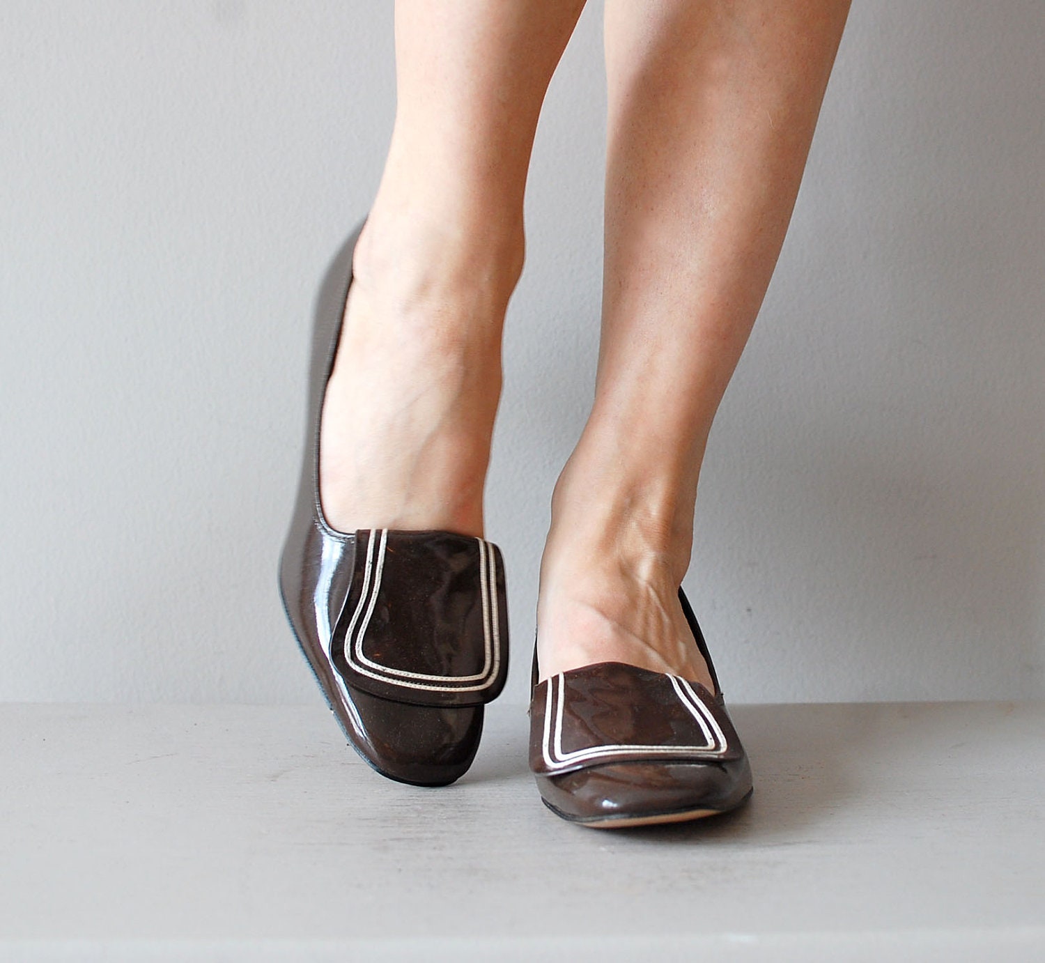 1960s shoes / mod 60s shoes / patent leather / Margo heels