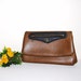 Vintage Clutch Fleur De Lis Brown