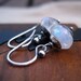 Moonstone Earrings Gemstone Sterling Silver Oxidized