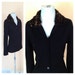 Vintage Black Merino Wool Sweater with Faux Fur Leopard Collar. Size Small. Animal Print. Sutton Studio. 1980s. Fall. Button Up Sweater.