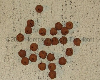 rag doll supplies, rusty bells, 9mm small, country primitive, Rusty jingle bells, rustic craft supply