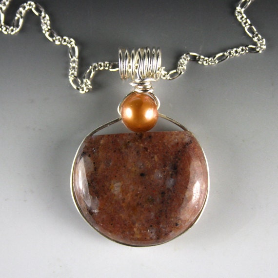 Michigan Puddingstone Pendant Pudding Stone by SincerelyEarth